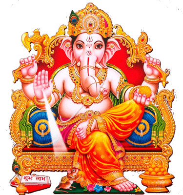 Decals Point 48 cm lord ganesh Self Adhesive Sticker(Pack of 1)