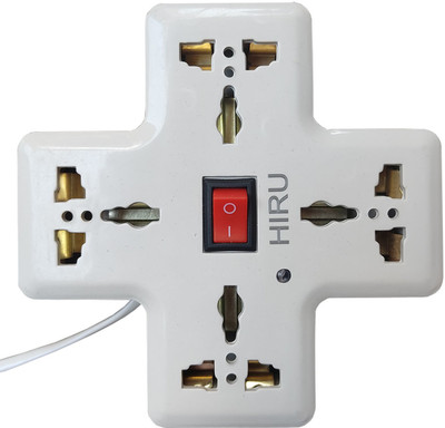 Hiru Extension Board - 4 Multi Plug Universal Sockets Strip,LED Indicator with Switch 4  Socket Extension Boards(White, 3 m)