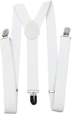 ZAIZ Y- Back Suspenders for Men(White)