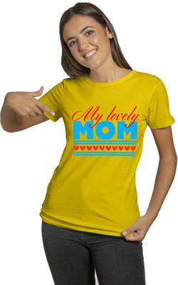 Raavi colors Graphic Print Women Round Neck Yellow T-Shirt