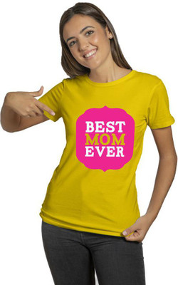 Raavi colors Graphic Print Women Round Neck Yellow T-Shirt