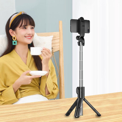 SOJUBA Selfie Stick Adjustable Multifunctional 3 In 1 Bluetooth mobile tripod Monopod, Tripod, Tripod Kit, Tripod Bracket(Black, Supports Up to 500 g)
