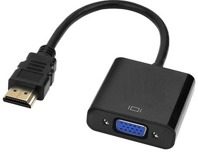 VibeX  TV-out Cable Gold Plated High-Speed HDTV HDMI to VGA Adapter-B5(Black, For Computer)