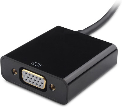 VibeX  TV-out Cable Gold-Plated HDMI to VGA Adapter (Male to Female)-H6(Black, For Computer)