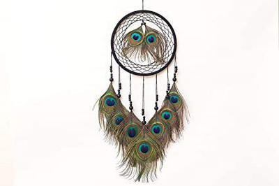 mehruna Dream Catchers Wall Hangings With Lightening & Decoration Items For Positivity Feather Dream Catcher(45 inch, Multicolor)