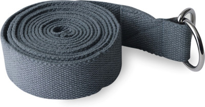 Core Asana Yoga Hand Stitched Straps for Pilates, Stretching, Flexibility and Fitness Cotton Yoga Strap(Grey)
