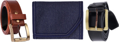 Mundkar Wallet & Belt Combo(Blue)