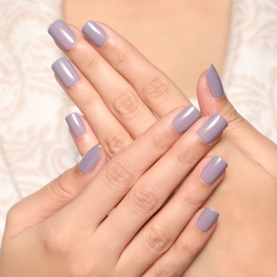 Lick - Press on Nails 12 Pcs Lavender Shade Fake Reusable Nails Fake/False Acrylic Nails Extension Light Purple(Pack of 12)