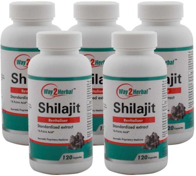 Way2Herbal Shilajit 120 capsules (Pack of 5)(Pack of 5)