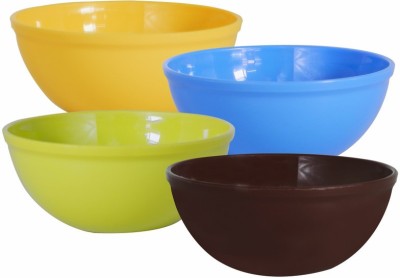Wonder Plastic Mixing Bowl Plastic Sigma 1000 Microwave Safe Bowl Set, 4 Pc,650 ml, Yellow Blue Brown Green(Pack of 4, Multicolor)
