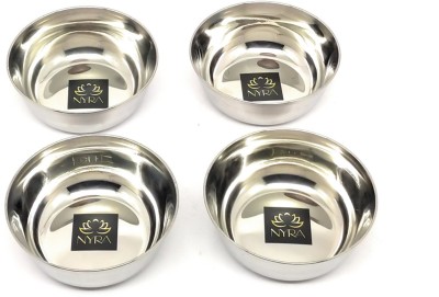 Nyra Stainless Steel Serving Bowl ® Stainless Steel Small Bowl Set of 4 capacity – 150 ML each(Pack of 4, Silver)