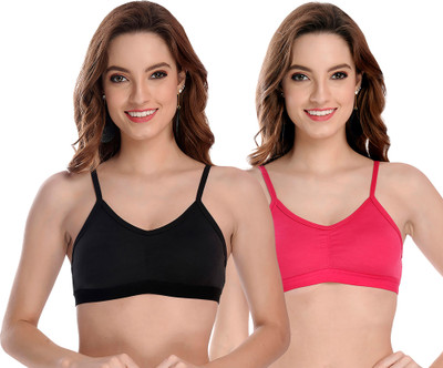 PIBU Dipa Bra Women Minimizer Non Padded Bra(Black, Pink)
