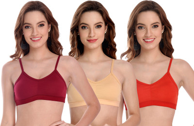 Beach Curve Dipa Bra Women Cami Bra Non Padded Bra(Maroon, Brown, Red)