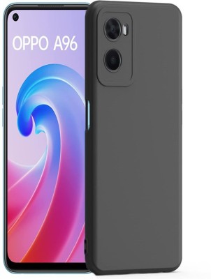S-Softline Back Cover for Oppo A96, Premium Plain Candy Case With Camera Protection(Black, Silicon, Pack of: 1)
