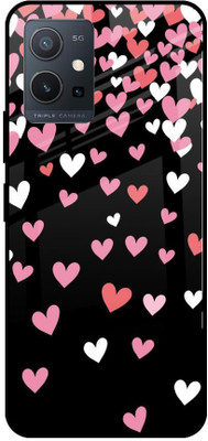 QRIOH Glass Back Cover for Vivo Y75 5G(Multicolor, Grip Case, Silicon, Pack of: 1)