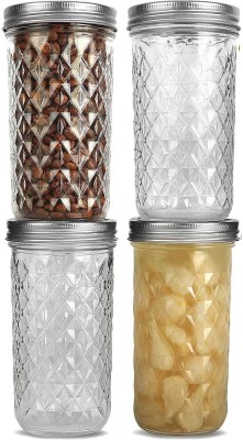 Brezzycloud Glass Honey Jar  - 320 ml(Pack of 4, Clear)