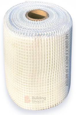 Buildingshop Fiber Mesh For Plastering 145 Gsm (8 Inch X 50 Meter) to Roof/Crack Patch Repair Crack Filler