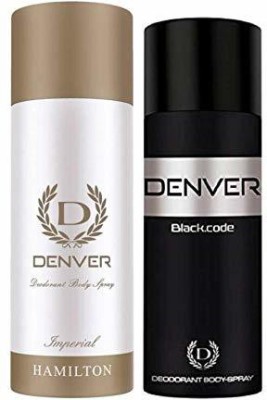 DENVER LMPERIAL_165ML + BLACK CODE _150ML DEODORANT BODY SPRAY [PACK OF 2 ] 315ML Deodorant Spray  -  For Men & Women(315 ml, Pack of 2)
