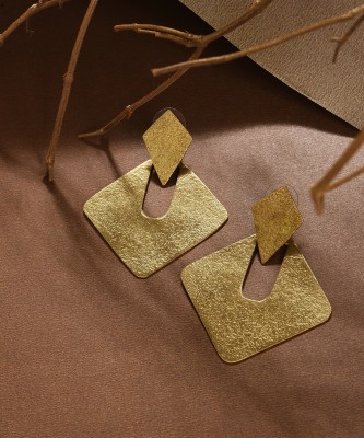 SOHI Pack of 1 Gold Plated Designer Hoop Earrings Alloy Drops & Danglers