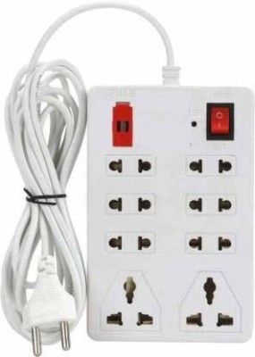 CADEAU Ina Extension Cord Board MinI Strip Power Strip Surge Protector Electric Board 8  Socket Extension Boards(White, 3 m)