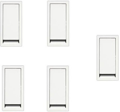 JELECTRICALS Modular Flat Switch 6 AMP 6 A One Way Electrical Switch(Pack of 1 Number of Switches - 5)