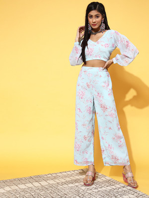 LIBAS Women Ethnic Top Palazzo Set
