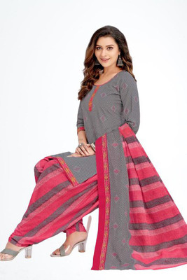 INITHI Crepe Floral Print Salwar Suit Material