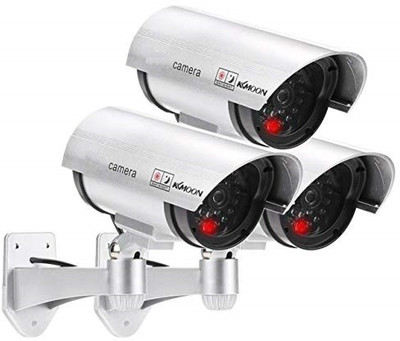SOCHEP 3 Pack Outdoor Fake Security Camera, Bullet Dummy Security Camera Security Camera(3 Channel)