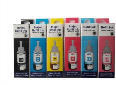 spotink T673 Refill Ink for Use in Epson L801, L805, L1800, L800, L810, L850 Printers Black + Tri Color Combo Pack Ink Bottle