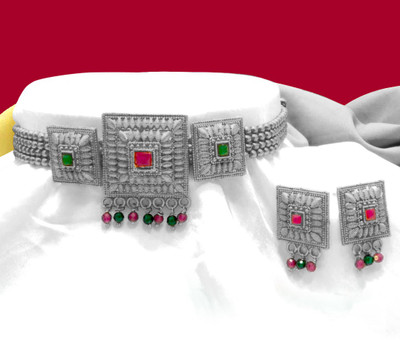 Vardayani Creation Alloy Black Silver Multicolor Jewellery Set(Pack of 1)