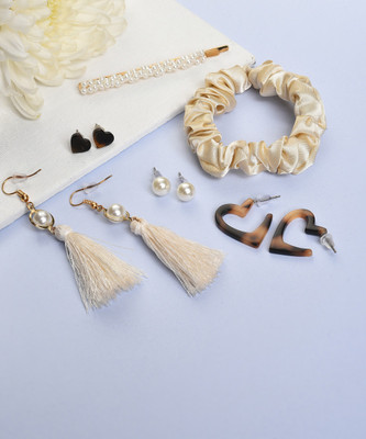 SOHI Plastic Gold-plated Brown, Beige Jewellery Set(Pack of 1)