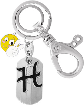 KYP Fashion Alphabet Letter H Smiley Pendant Dog Tag Pet ID Tag Quick Clip Durable Keyring Key Chain
