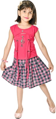 FMSE Girls Casual Top Skirt(Pink)