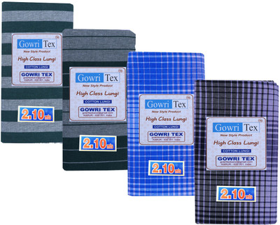 GOWRI TEX Checkered, Striped Multicolor Lungi