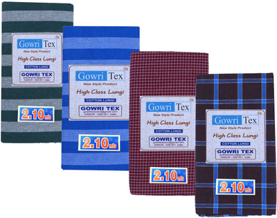GOWRI TEX Checkered Multicolor Lungi