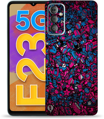 OggyBaba Samsung Galaxy F23 5g, Blue Doodle Mobile Skin(Multicolor)