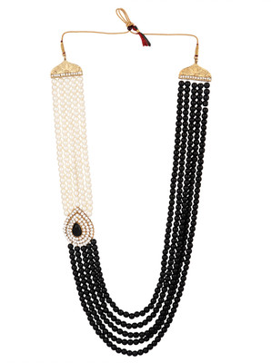 White pearl Alloy Gold-plated White, Black Jewellery Set(Pack of 1)