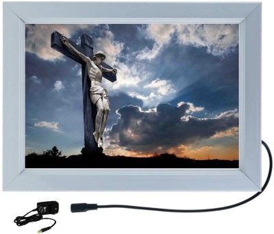 DESIGNING HUB JESUS CHRIST MODEL NO.02, 18 inch ELECTRONIC LED FRAME(Silver)