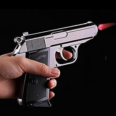 adorrobella original looking heavy gun shaped lighter Pocket Lighter(GREY)