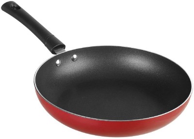RBGIIT Aluminum Frying Pan Non Stick with Lid, Bakelite Handle and Wooden Spatula Fry Pan 23 cm diameter with Lid 1.5 L capacity(Aluminium, Stainless Steel, Non-stick, Induction Bottom)