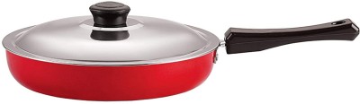 RBGIIT Classic Non-Stick Fry pan with Steel Lid Skillet, for Low Oil Saute, Crepe Fry Pan 23 cm diameter with Lid 1.5 L capacity(Aluminium, Stainless Steel, Non-stick, Induction Bottom)