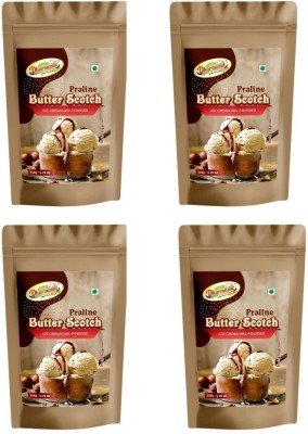 Dharmasut Premium Butterscotch Instant Ice cream Premix Powder Extra Softness 150g*4 | 600 g(Pack of 4)