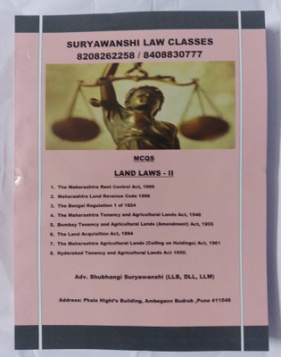 MCQS Of LAND LAWS II(Perfect Binding, Adv. Shubhangi Suryawanshi)