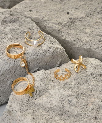 SOHI Alloy Gold Plated Ring