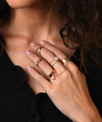 SOHI Alloy Gold Plated Ring