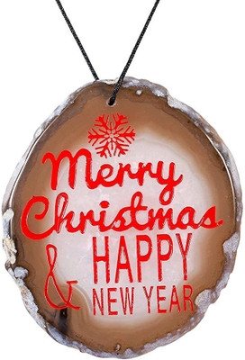 Multiagate 1 PC Agate Slices Geode Stones,Christmas Tree Hanging Decorative Showpiece  -  10 cm(Stone, Red)