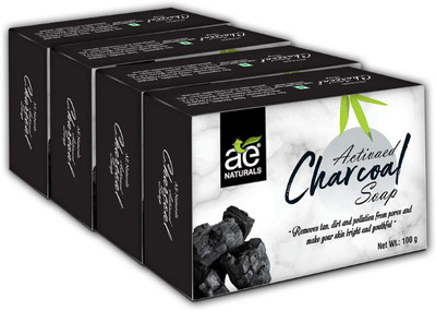 AE Naturals Activated Charcoal soap pack of 4(4 x 112.5 g)