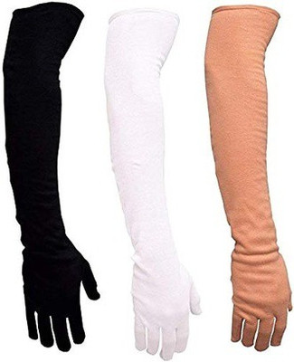 Pranavi Collection HG-WH-BE-BL-03 Riding Gloves(Beige, Black, White)
