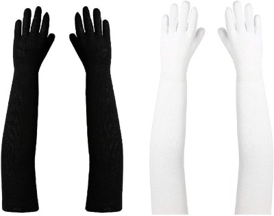 Pranavi Collection FHG-BL-WH-01 Riding Gloves(Black, White)