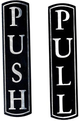 BOLT 12.7 cm Push Pull Door Aluminium Stickers/Signages Self Adhesive Sticker(Pack of 2)